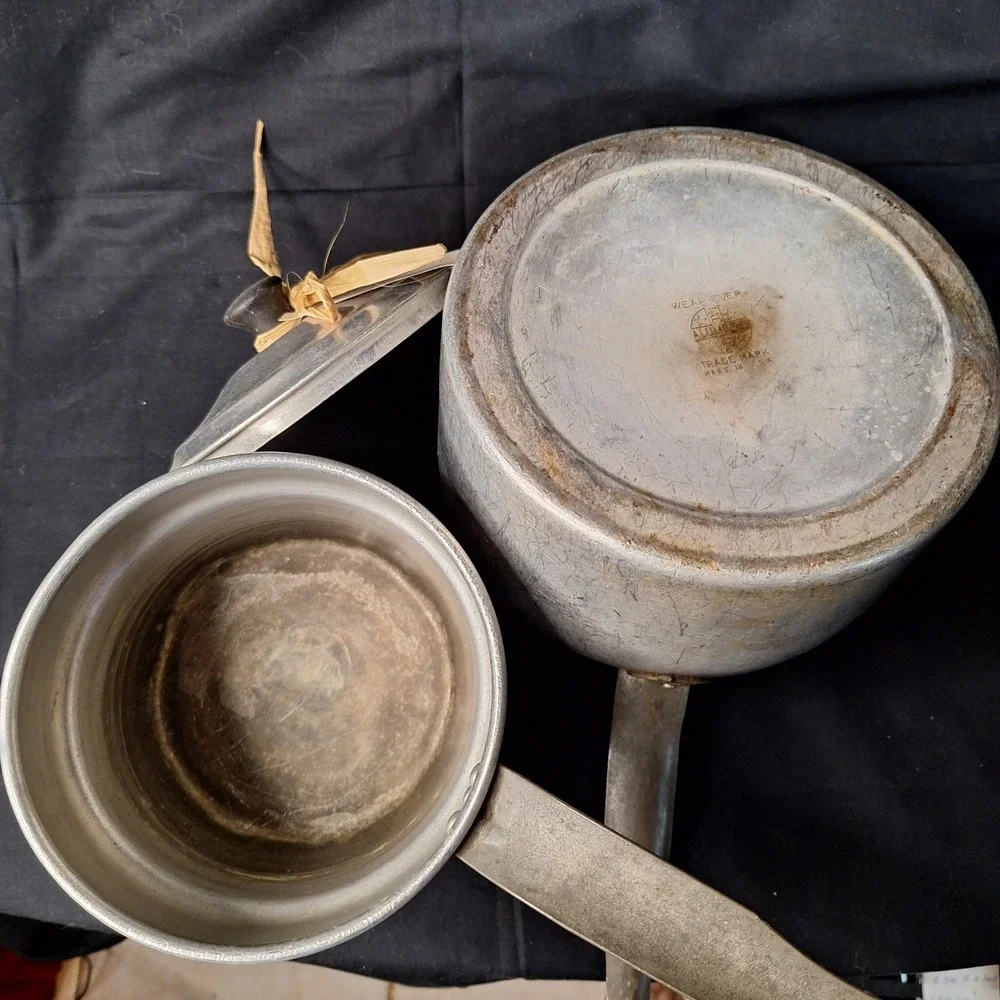 Vintage Wear-Ever Aluminum Double‎ Boiler 3 Piece Set Candy Making Pot USA Made